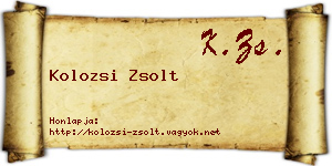 Kolozsi Zsolt névjegykártya